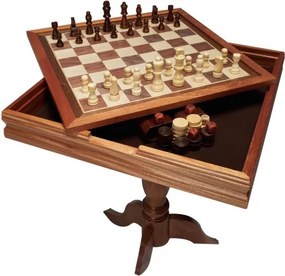 VEVOR Houten Schaakset, 650 x 650 x 675 mm Schaakset, Tafelschaakbordspellen met Schaakstukken, Schaakset voor Feestelijke Familie-activiteiten, Reisschaak, Kinderen, Schaakbord