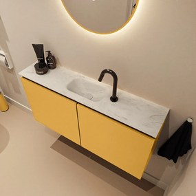 Mondiaz Ture DLux toiletmeubel 100cm ocher met wastafel opalo midden met kraangat