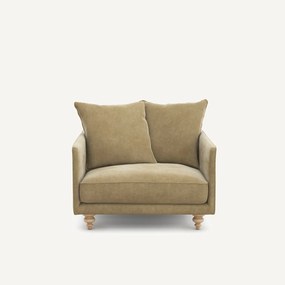 Fauteuil stonewashed fluweel, Lazare