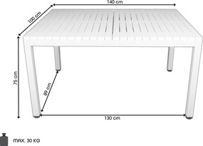 YASU Lichtgrijs (asgrijs) - MODERNE RECHTHOEKIGE TUINTAFEL (voor keuken, café, tuin)