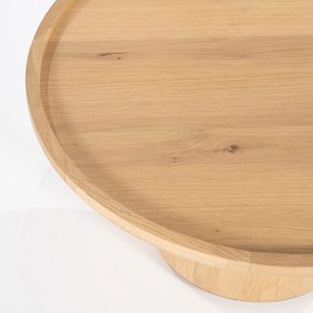 Eiken Salontafel Rond 80 Cm - 80 X 80cm.