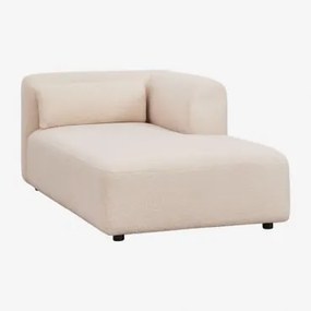Rechtse Chaise Longue Module Voor Modulaire Bank Fogler Chenille Crème Beige - Sklum