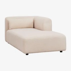 Rechter Chaise Longue Voor Modulaire Bank Fogler Chenille Crème Beige - Sklum