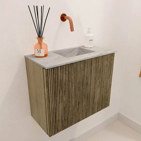 Mondiaz Joya DLux 50cm toiletmeubel dusk met wastafel faye rechts zonder kraangat glace