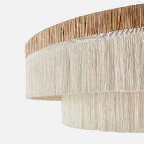 Hanglamp in raffia met franjesØ86 cm, Kavi.