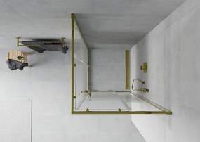 Mexen Rio vierkante douchecabine 90 x 90 cm, transparant, goud - 860-090-090-50-00
