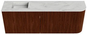 Mondiaz Joya DLux 110cm toiletmeubel ronding rechts ruby met wastafel faye links zonder kraangat opalo