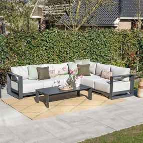 Garden Impressions Malakka loungebank 4-delig - donker grijs
