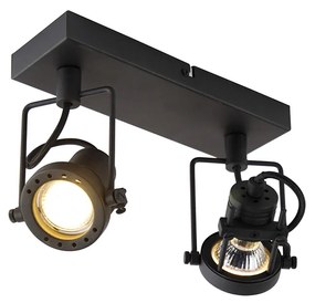 Smart Spot / Opbouwspot / Plafondspot zwart incl. 2 Wifi GU10 - Suplux Industriele / Industrie / Industrial GU10 Binnenverlichting Lamp