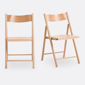 Set van 2 klapstoelen van beukenhout en gefineerd hout, Panni