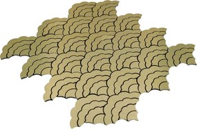 Zelfklevende Mozaïektegels Metaal | Waaier Goud | 26,8×28,1 cm | Keuken, Bad &amp; WC