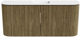 Mondiaz Joya 95cm toiletmeubel ronding links/rechts dusk met wastafel faye midden 1 kraangat talc