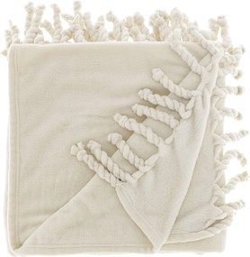 Unique Living fleece plaid'Lieke'- 130x160cm - Ivory