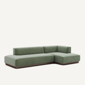 Rechter hoekbank XL in fluweel, Jacopo