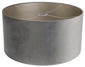 Stoffen Velours lampenkap grijs 50/50/25 Klassiek / Antiek cilinder / rond