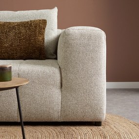Beige Bank Met Decoratieve Strepen Hoek Links