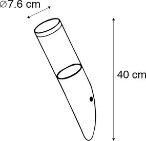 Moderne buitenwandlamp staal IP44 - Rox