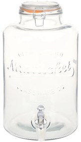 vidaXL Waterdispenser XXL met kraan 8 L glas transparant
