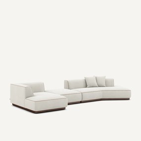 Open bank met hoek links met voetensteun in linnenfluweel, JACOPO