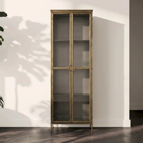 Dutchbone Gertlush Vitrinekast Antiek Messing - 63.5x41.5x184cm.