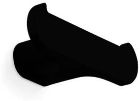 Nemo Stock Scura haak dubbel wandmontage 90 x 30 x 40 mm messing zwart soft touch A2020BNV0010VM