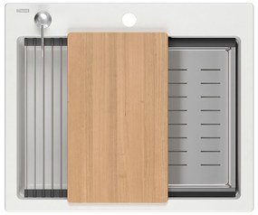 granieten spoelbak KURT 110 WORKSTATION White