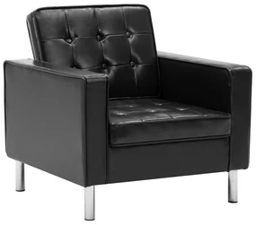 vidaXL Fauteuil kunstleer zwart