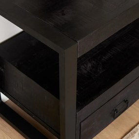 Starfurn Boaz Black Tv-meubel Van Zwart Mangohout 100 Cm - 150x51x41cm.