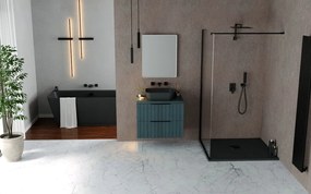 Polysan Skylla halfvrijstaand bad antraciet mat mineraalmarmer 170x75cm