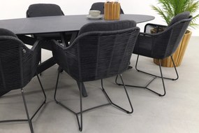 Belmond antraciet/Privada 240x107 - Ovale tuinset - 7-delig