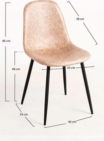 Set 4 Black Teok Kunstlederen Stoelen