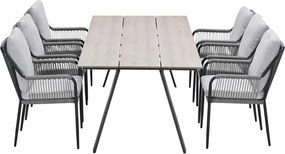 Garden Impressions Stevie tuinset 7-delig - Braga tuintafel 220x100 cm