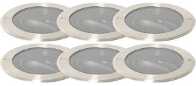 Buitenlamp Set van 6 grondspot staal AR111 verstelbaar IP65 - Delux Honey Modern GU10 IP65 Buitenverlichting