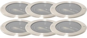 Buitenlamp Set van 6 grondspot staal AR111 verstelbaar IP65 - Delux Honey Modern GU10 IP65 Buitenverlichting