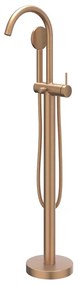 IVY Nexus Badthermostaatkraan - opbouw - met wegdraaibare baduitloop - met omstel - cooltouch - Geborsteld mat koper PVD 6303005