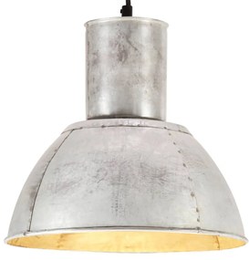 vidaXL Hanglamp rond 25 W E27 28,5 cm zilverkleurig