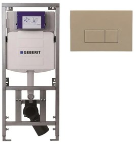 Geberit Inbouwreservoir UP320 met QeramiQ push bedieningsplaat - dualflush - rechthoekige knoppen - kunststof taupe SW1102379 0701131