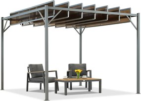 Antraciet terraspergola Paros 3x3m Tuinpunt