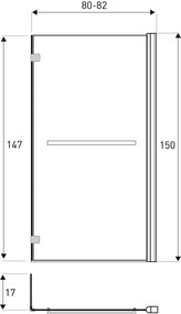 Kerra Crystal 21 badwand 150x82cm chroom