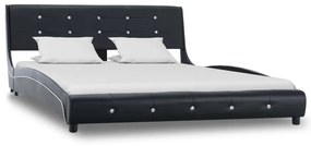 vidaXL Bed met matras kunstleer zwart 140x200 cm