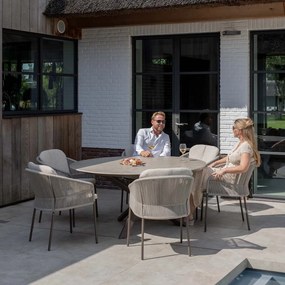 Taste by 4 Seasons Florence tuinset 7-delig - Prado tuintafel Ø160 cm - ceramic sabbia latte