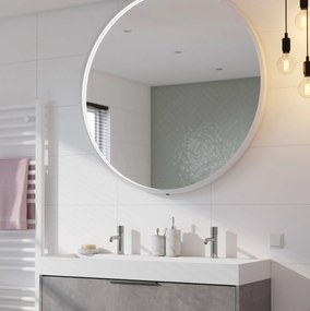 Ben Callisto ronde spiegel met LED verlichting en anti-condens Ø120cm mat wit
