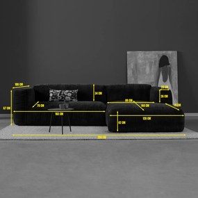 Bruine Hoekbank Met Chaise Longue Links