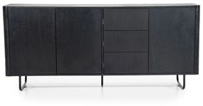 Eleonora James Dressoir Mangohout Zwart - 180x40x80cm.