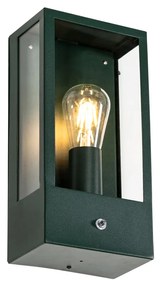 Buiten wandlamp donker groen met schemersensor IP44 - Rotterdam