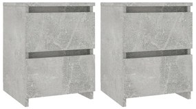 vidaXL Nachtkastjes 2 st 30x30x40 cm bewerkt hout betongrijs