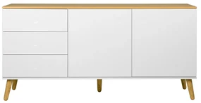 Tenzo Dot Scandinavisch Dressoir Wit Met Eiken - 162x43x79cm.