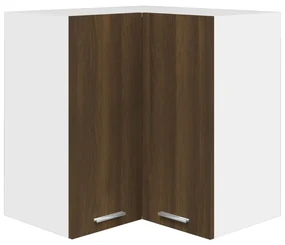 vidaXL Hoekkast hangend 57x57x60 cm bewerkt hout bruineikenkleurig