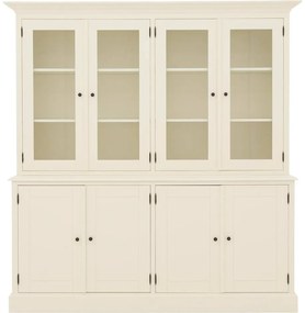 Goossens Buffetkast Nantes, 4 glasdeuren 4 dichte deuren, wit mdf, 203 x 210 x 63 cm, stijlvol landelijk
