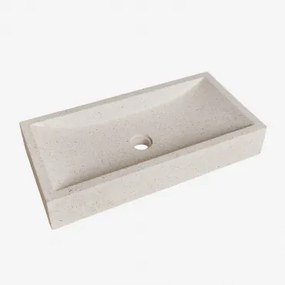 Rechthoekige Wastafel 60x30 Cm In Richard Cement Steen Wit - Sklum